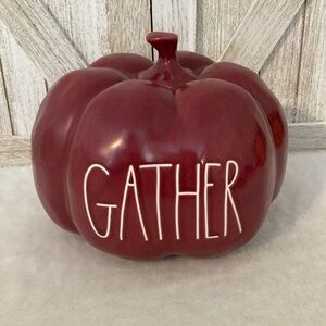 Rae Dunn Gather Pumpkin in Burgundy